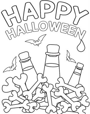Online coloring book: Happy Halloween potions coloring book